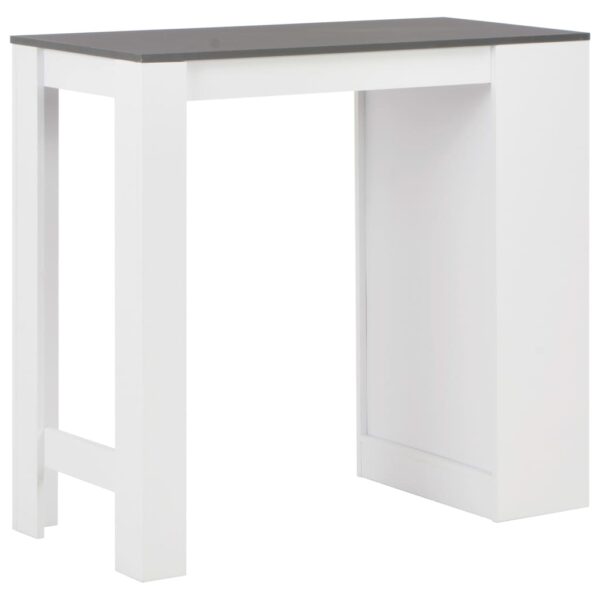 vidaXL Bar Table with Shelf White 110x50x103 cm - Image 3