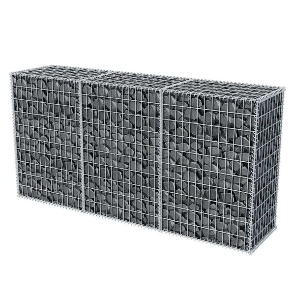 vidaXL Gabion Basket Galvanised Steel 200x50x100 cm - Image 3
