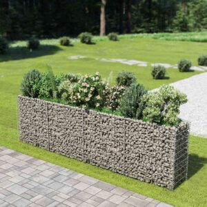 vidaXL Gabion Raised Bed Galvanised Steel 360x50x100 cm