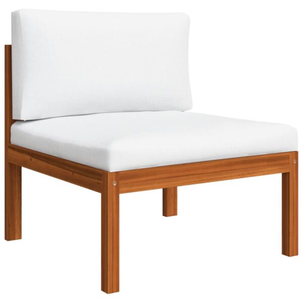 vidaXL 10 Piece Garden Lounge Set with Cushions Cream Wood Acacia&Rope - Image 8