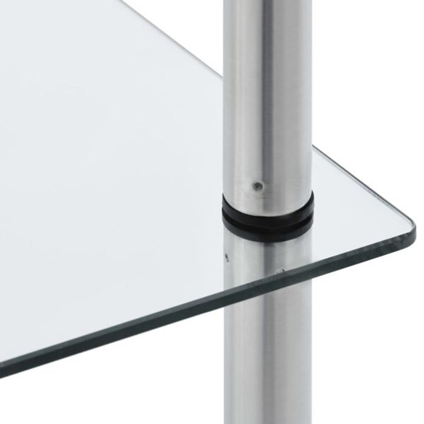 vidaXL 6-Tier Shelf Transparent 40x40x160 cm Tempered Glass - Image 5