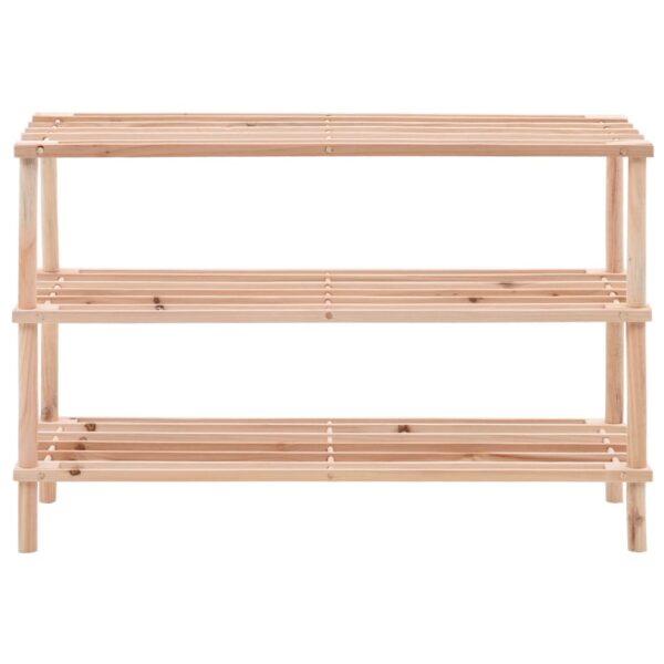 vidaXL 3-Tier Shoe Rack Solid Fir Wood - Image 2