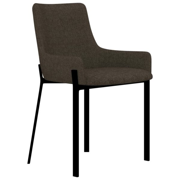 vidaXL Dining Chairs 2 pcs Brown Fabric - Image 2