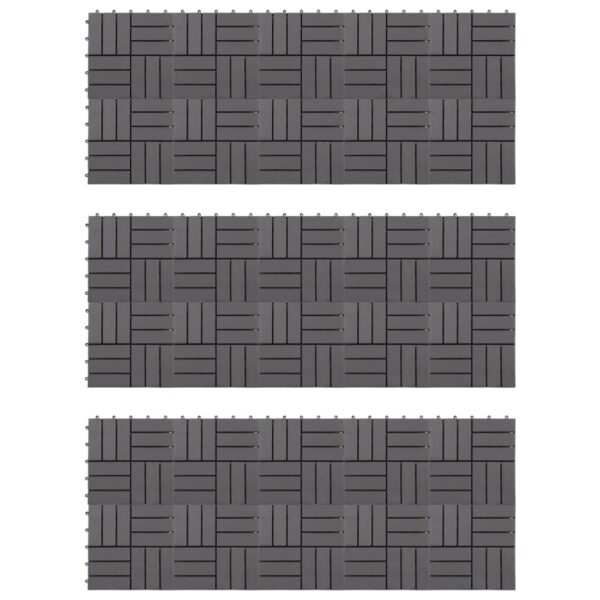 vidaXL Decking Tiles 30 pcs Grey Wash 30x30 cm Solid Acacia Wood - Image 1