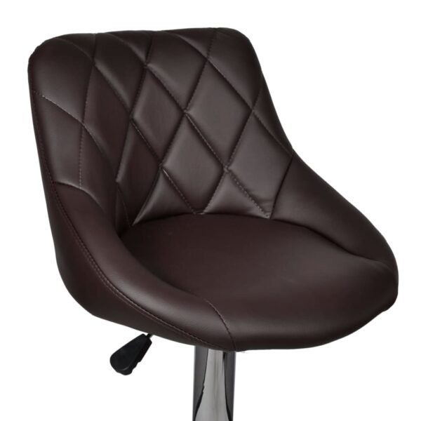 vidaXL Bar Stools 2 pcs Brown Faux Leather - Image 6