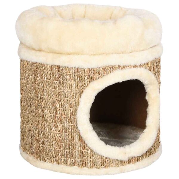 vidaXL Cat House with Luxury Cushion 33 cm Seagrass - Image 1