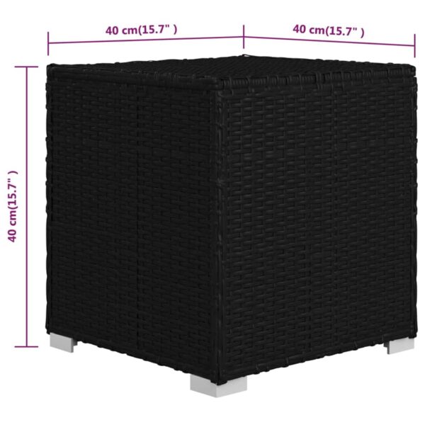 vidaXL 3 Piece Garden Sun Loungers with Tea Table Poly Rattan Black - Image 13