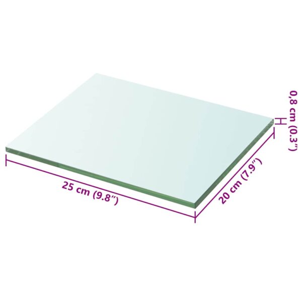 vidaXL Shelf Panel Glass Clear 20x25 cm - Image 3