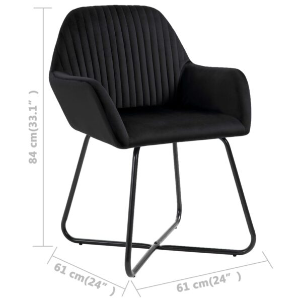 vidaXL Dining Chairs 2 pcs Black Velvet - Image 8