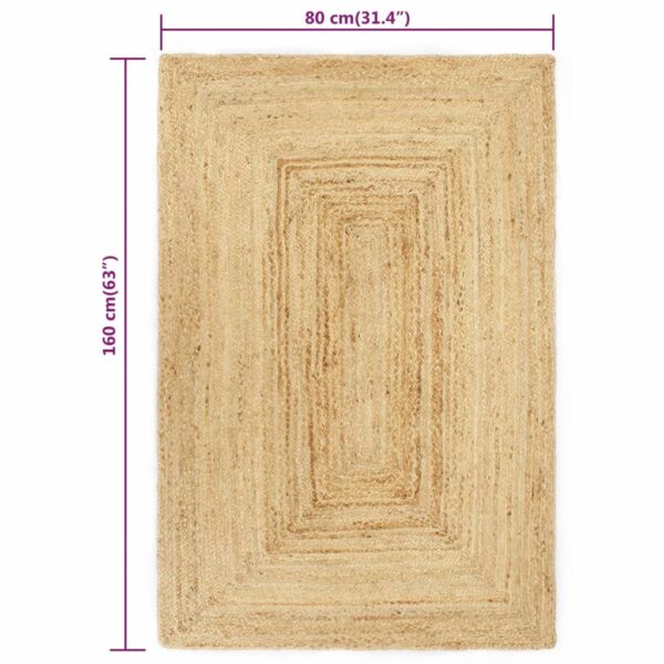 vidaXL Handmade Rug Jute Natural 80x160 cm - Image 5