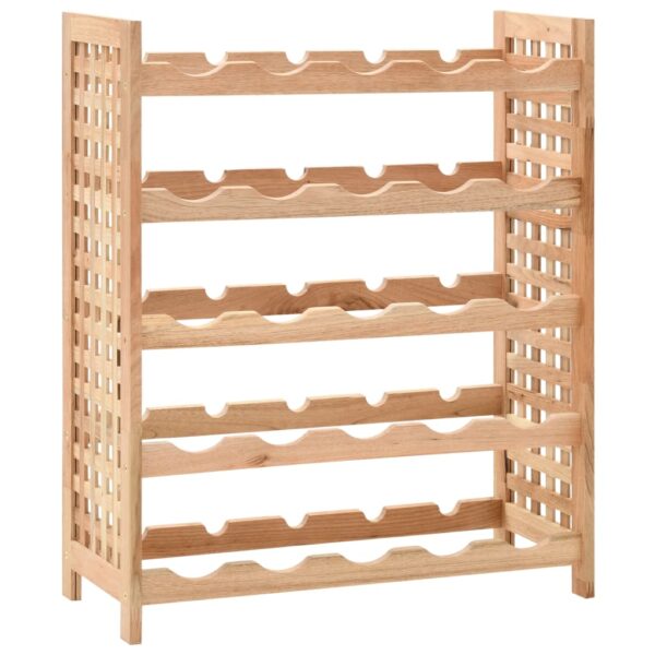vidaXL Wine Rack for 25 Bottles Solid Walnut Wood 63x25x73 cm - Image 1