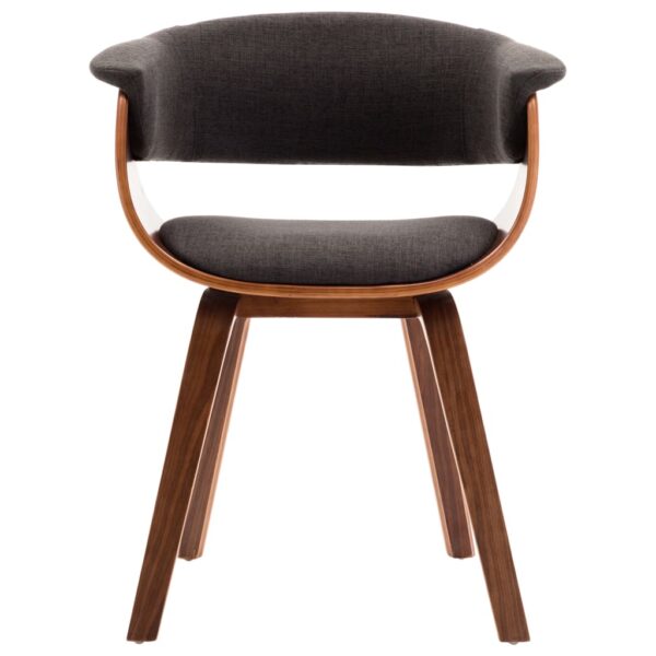 vidaXL Dining Chair Grey Bent Wood and Fabric - Image 2