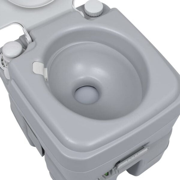 vidaXL Portable Camping Toilet Grey 20+10 L - Image 6