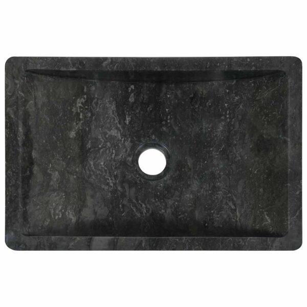 vidaXL Sink 45x30x12 cm Marble High Gloss Black - Image 7