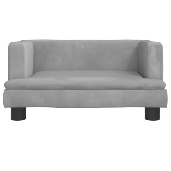 vidaXL Dog Bed Light Grey 60x40x30 cm Velvet - Image 3