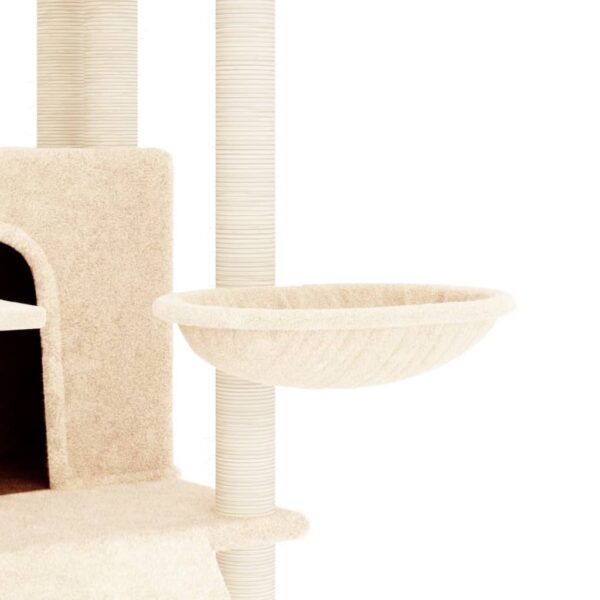 vidaXL Cat Tree with Sisal Scratching Posts Cream 154 cm - Image 6