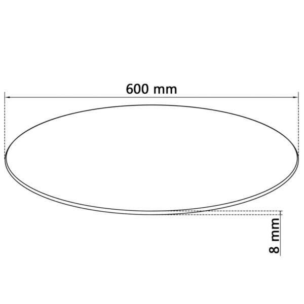 vidaXL Table Top Tempered Glass Round 600 mm - Image 4