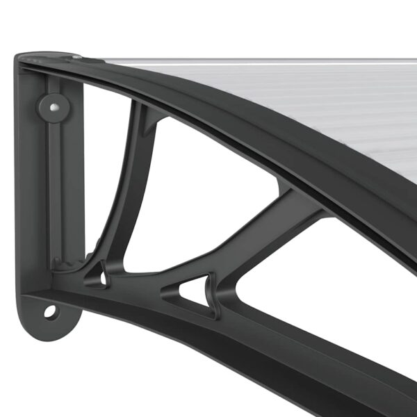 vidaXL Door Canopy Black 300x100 cm Polycarbonate - Image 6