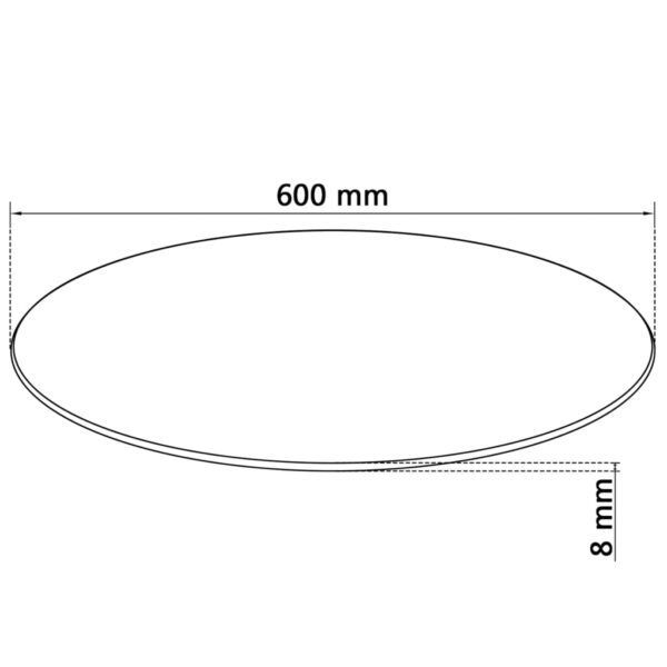 vidaXL Table Top Tempered Glass Round 600 mm - Image 4