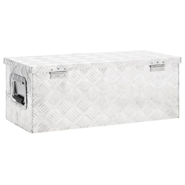 vidaXL Storage Box Silver 70x31x27 cm Aluminium - Image 4