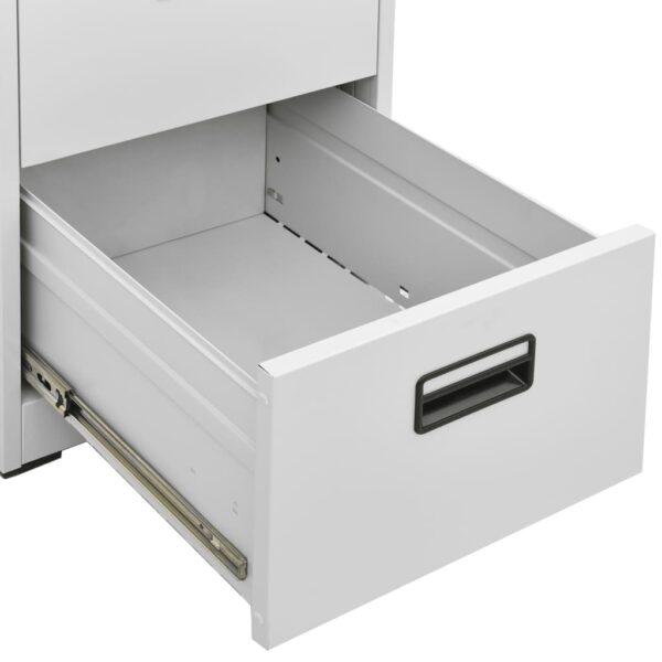vidaXL Filing Cabinet Light Grey 46x62x102.5 cm Steel - Image 9