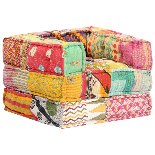 vidaXL Modular Pouffe Patchwork Fabric - Image 9