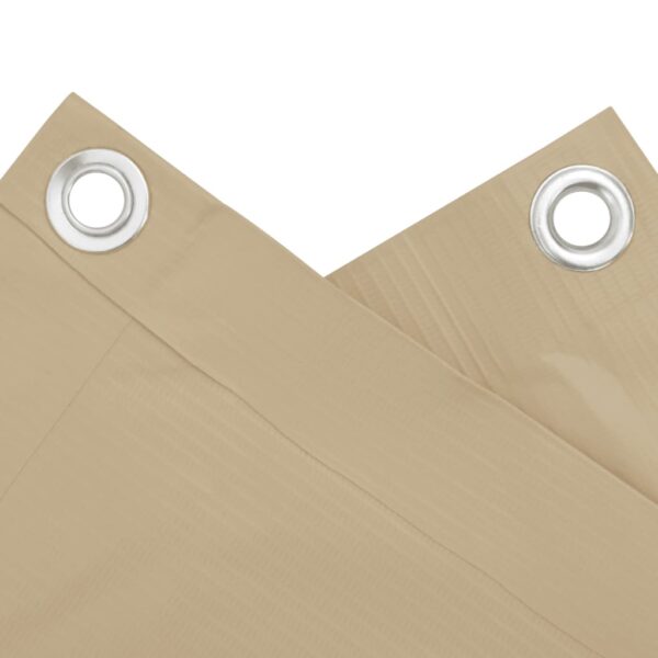 vidaXL Balcony Screen Beige 90x300 cm Oxford Fabric - Image 3
