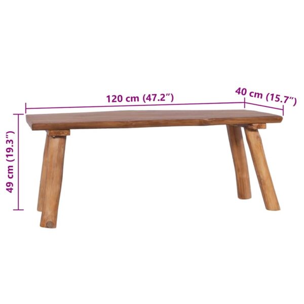vidaXL Garden Bench 120 cm Solid Teak Wood - Image 6