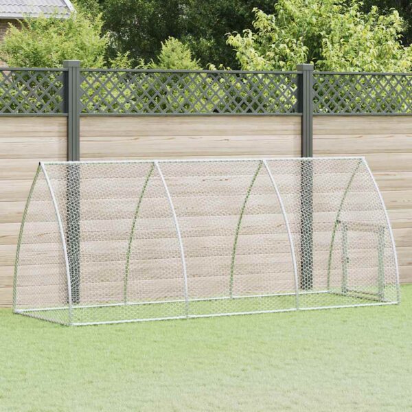 vidaXL Chicken Cage Silver 300x105x120 cm Galvanised Steel - Image 1