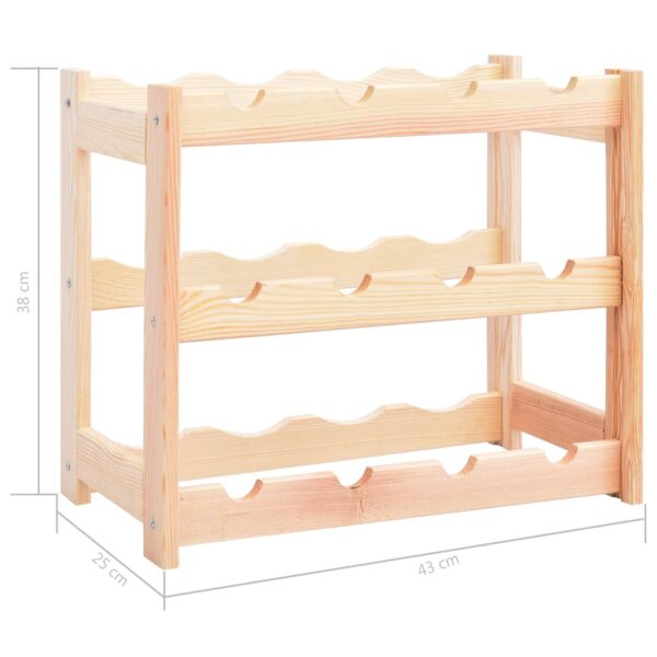 vidaXL Wine Rack for 12 Bottles Solid Wood Pine - Image 6