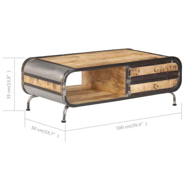 vidaXL Coffee Table 100x50x35 cm Solid Mango Wood - Image 9