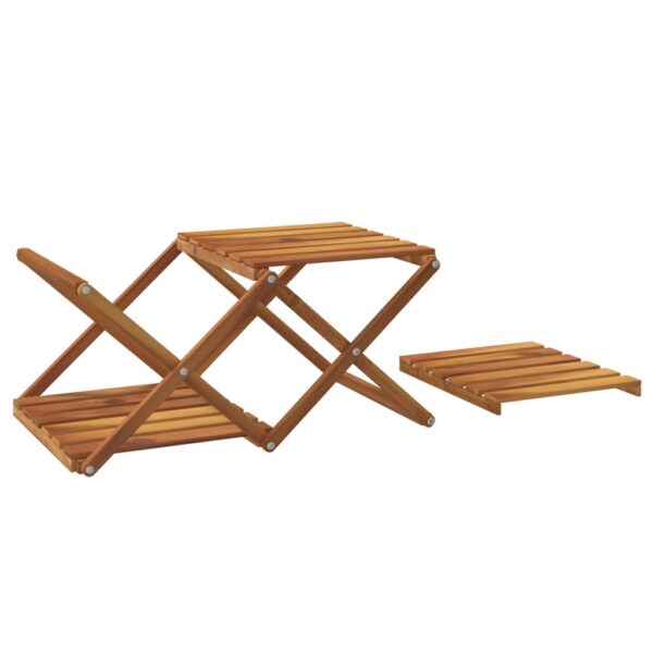 vidaXL 3-Tier Folding Shelf Brown 43x31x63 cm Solid Wood Acacia - Image 6