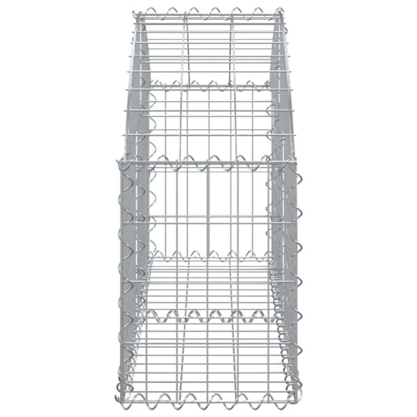 vidaXL Arched Gabion Basket 100x30x40/60 cm Galvanised Iron - Image 4