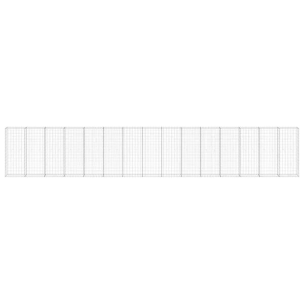 vidaXL Gabion Wall with Covers Galvanised Steel 900x30x150 cm - Image 3