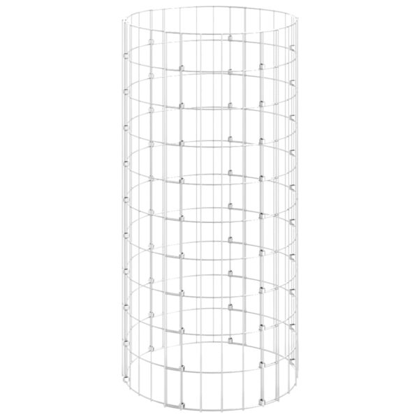 vidaXL Circular Gabion Pole Galvanised Steel Ø50x100 cm - Image 2