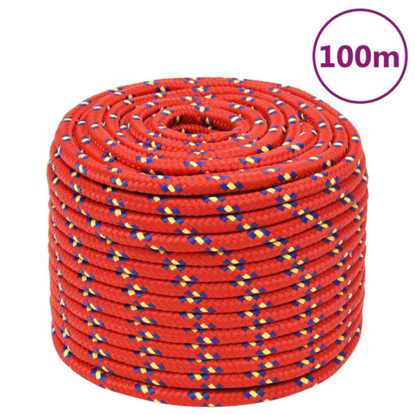 vidaXL Boat Rope Red 12 mm 100 m Polypropylene - Image 1