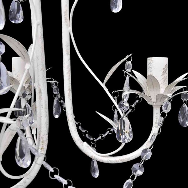 vidaXL Crystal Pendant Ceiling Lamp Chandelier Elegant White - Image 3