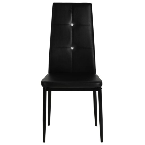 vidaXL Dining Chairs 2 pcs Black Faux Leather - Image 3