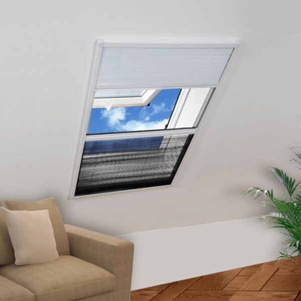 vidaXL Plisse Insect Screen for Windows Aluminium 60x80 cm with Shade - Image 1