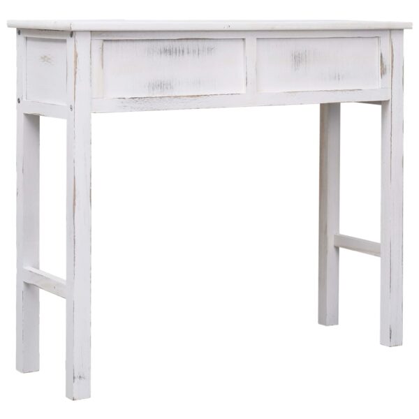 vidaXL Console Table Antique White 90x30x77 cm Wood - Image 5