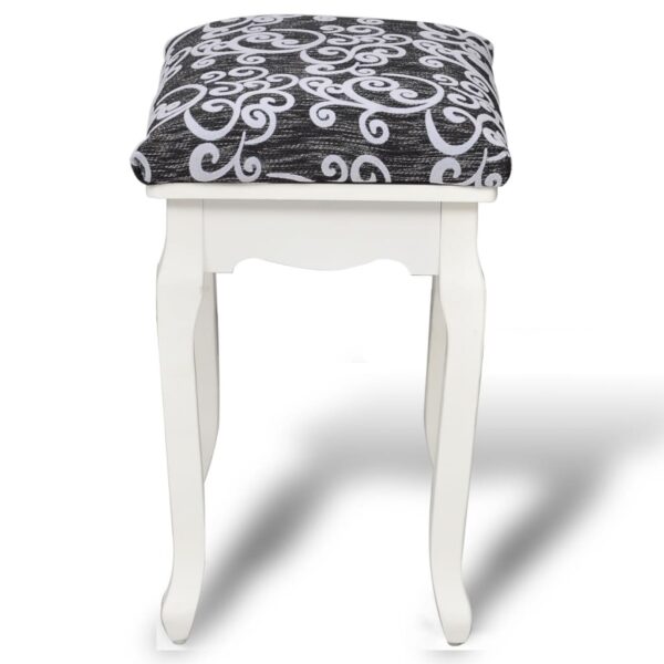 vidaXL Dressing Stool Black Fabric - Image 4
