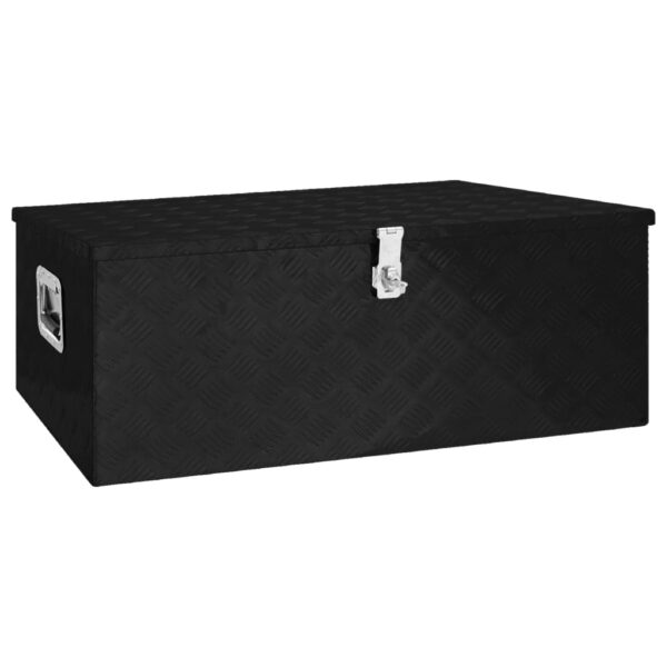 vidaXL Storage Box Black 100x55x37 cm Aluminium - Image 1