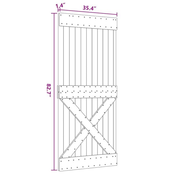 vidaXL Door NARVIK 90x210 cm Solid Wood Pine - Image 9