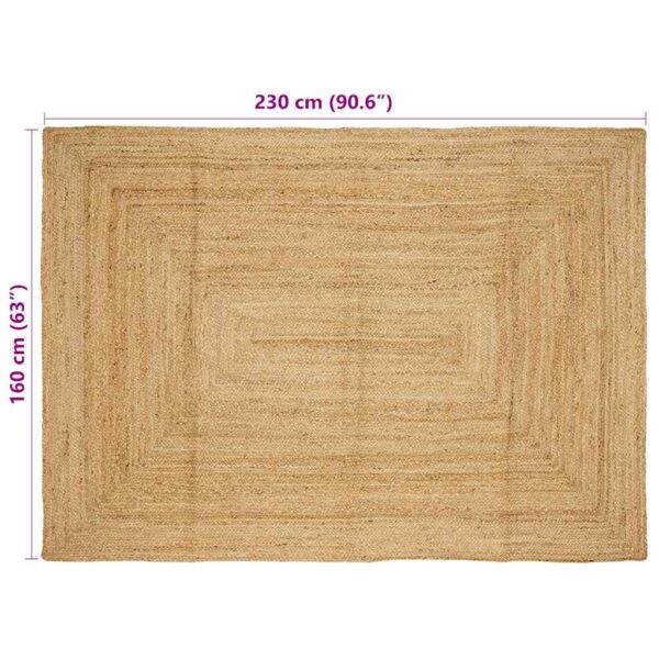 vidaXL Handmade Rug Jute Natural 160x230 cm - Image 8