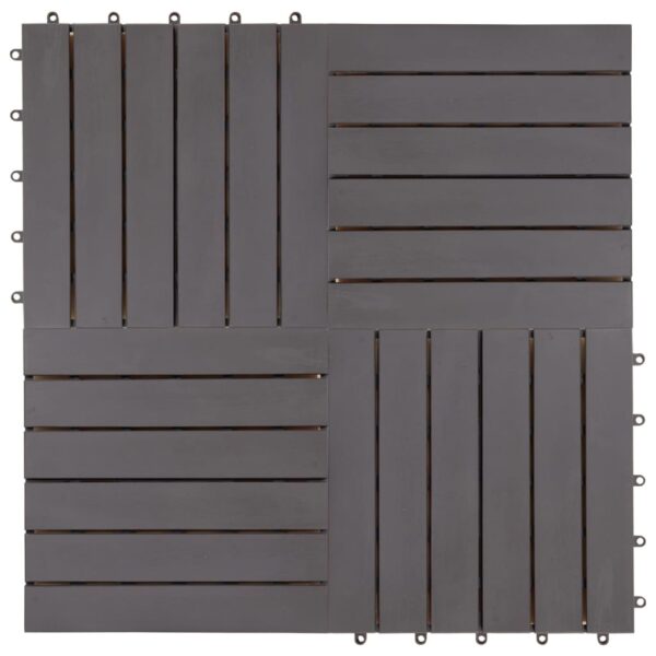 vidaXL Decking Tiles 20 pcs Grey Wash 30x30 cm Solid Acacia Wood - Image 3