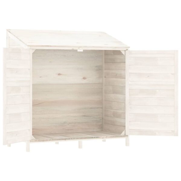 vidaXL Garden Shed White 102x52x112 cm Solid Wood Fir - Image 4