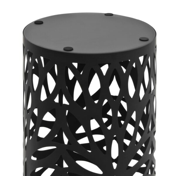 vidaXL Umbrella Stand Leaves Steel Black - Image 4
