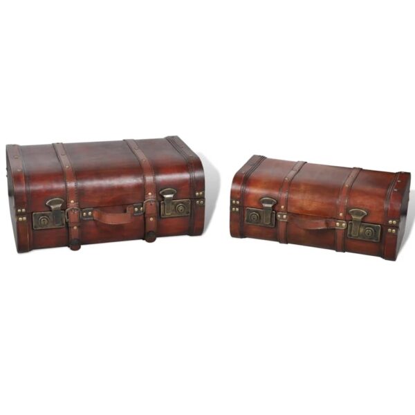 vidaXL Wooden Treasure Chests 2 pcs Vintage Brown - Image 4