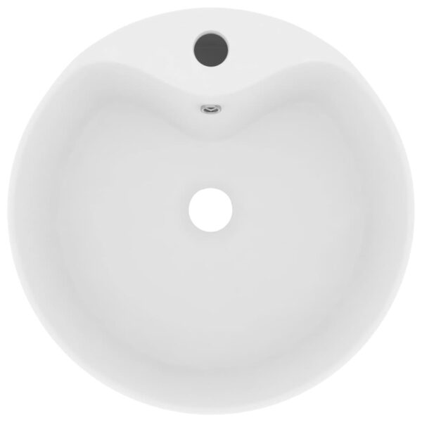 vidaXL Luxury Wash Basin with Overflow Matt White 36x13 cm Ceramic - Image 3