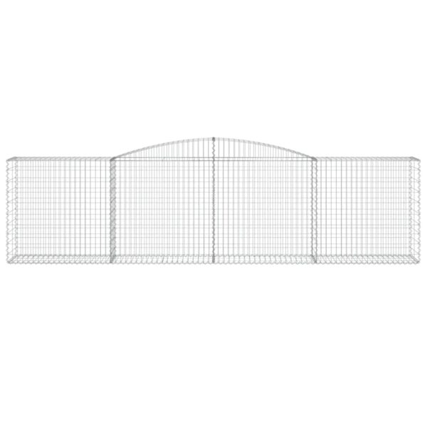 vidaXL Arched Gabion Basket 400x50x100/120 cm Galvanised Iron - Image 3